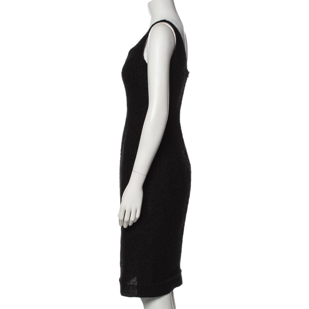 Archival Thierry Mugler Black Wool Boucle and Chain Dress - 1999 Fashion Week - Picture 3 of 12